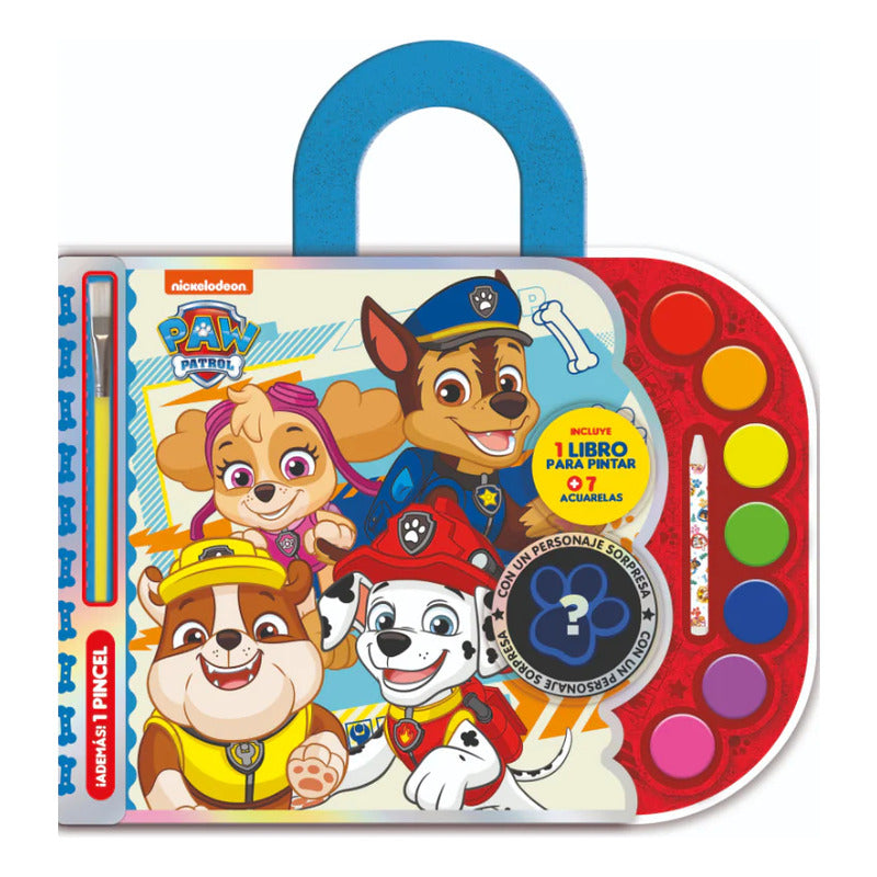 Set Paw Patrol Libro Para Pintar + Acuarelas / Nickelodeon
