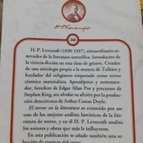 El Terror En La Literatura & Poemas Selectos / Lovecraft