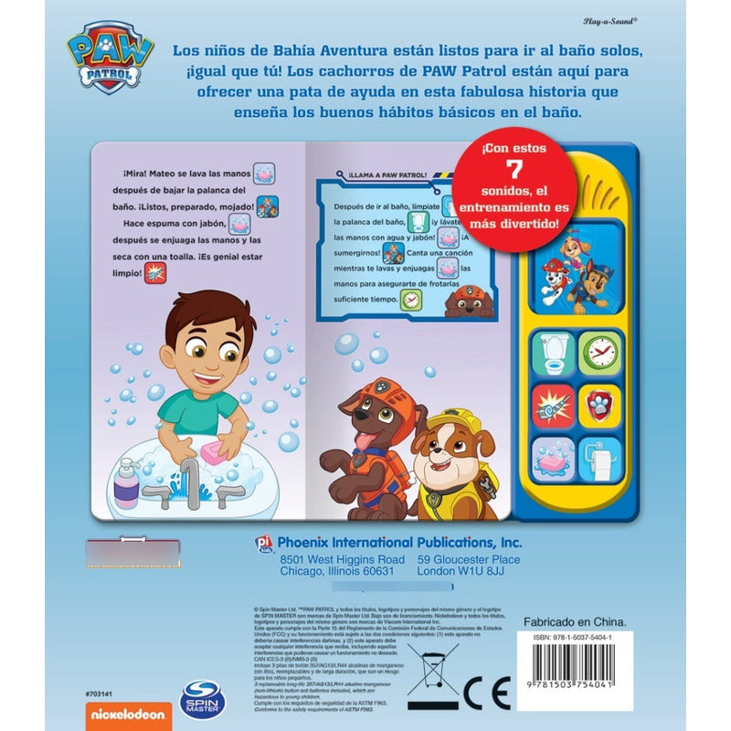 Paw Patrol Es Hora De Ir Al Baño Con 7 Sonidos (tapa Dura)