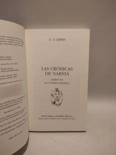 La Ultima Batalla Las Cronicas De Narnia 7 / C.s. Lewis