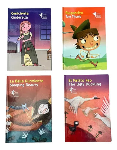 Pack 4 Cuentos Clásicos Tapa Dura Bilingues