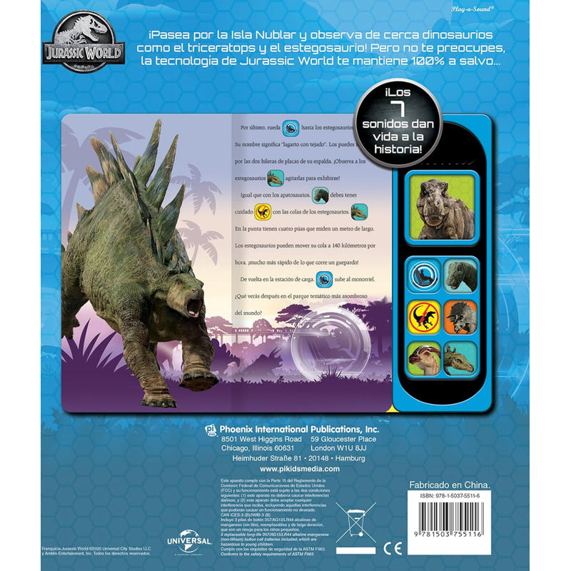 Rueda Con Los Dinosaurios Jurassic World (tapa Dura Sonidos)