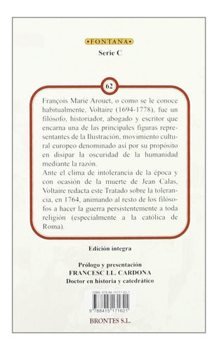 Tratado Sobre La Tolerancia / Voltaire