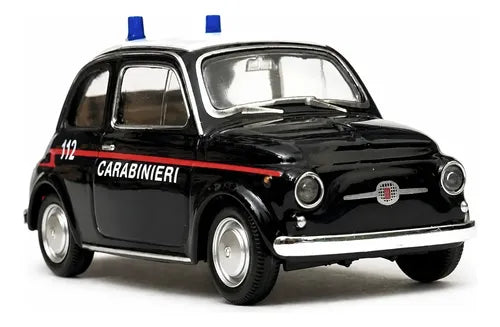 Auto De Colección Policía Fiat 500 Italia Carabinieri 1:36 Negro Carabinieri