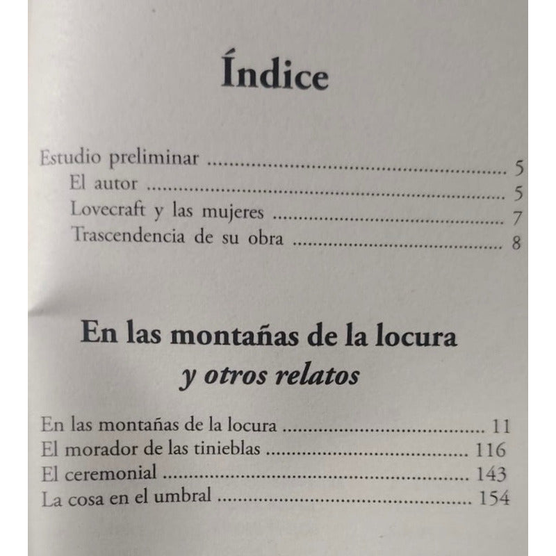 En Las Montañas De La Locura Y Otros Relatos / Lovecraft
