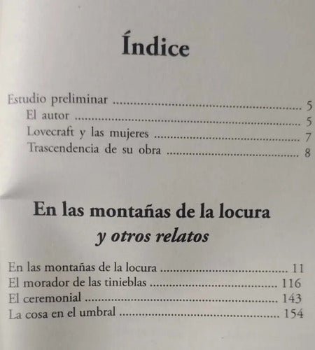 En Las Montañas De La Locura Y Otros Relatos / Lovecraft