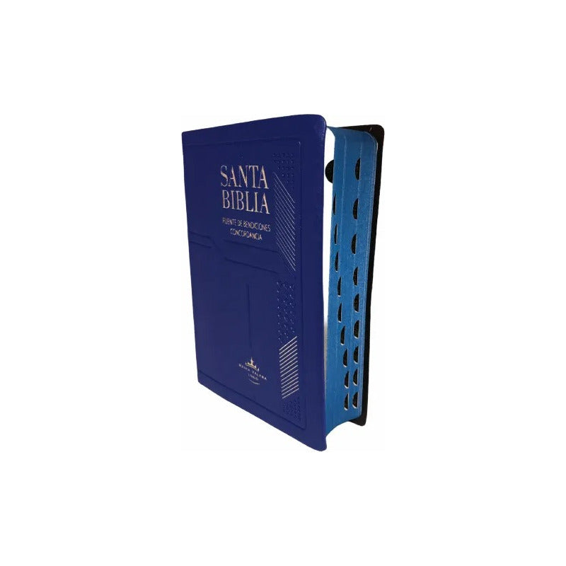 Biblia Rvr 1960 Fuente De Bendicion Tapa Azul Con Indice