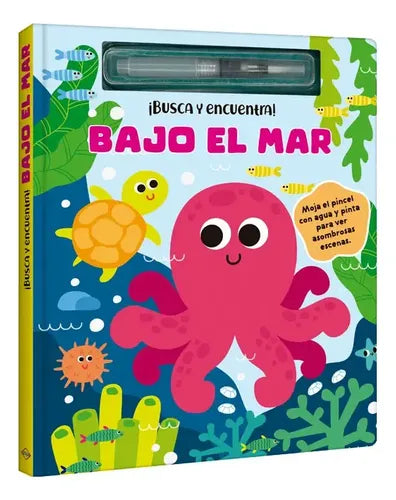 Busca Y Encuentra Bajo El Mar Pintando Con Agua + Pincel