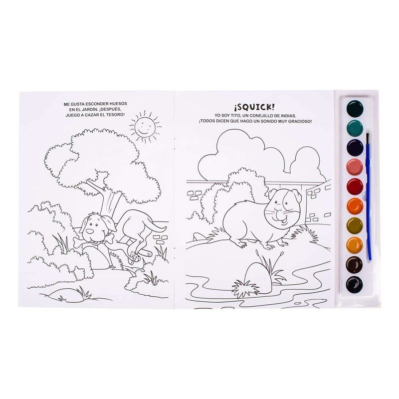 Mascotas Libro Con Acuarelas + Pincel  / Lexus