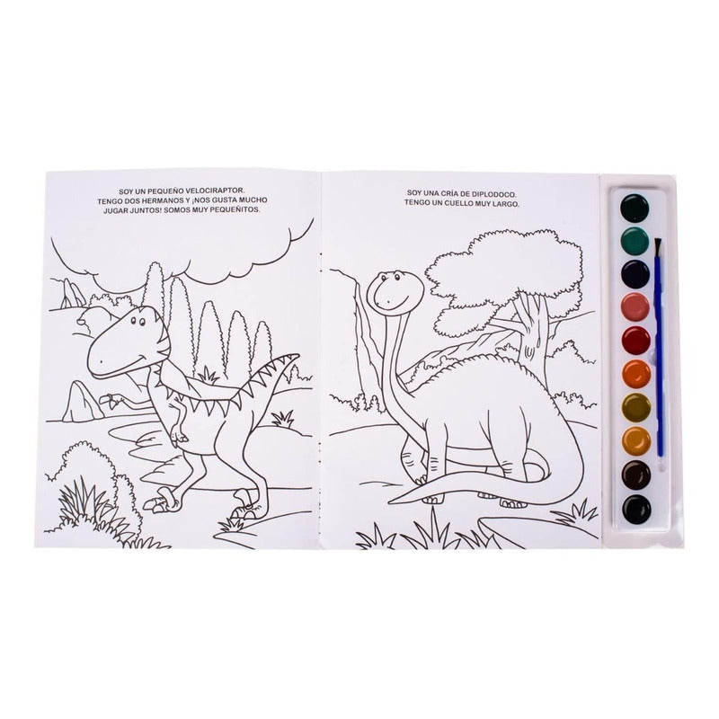 Dinosaurios Libro Con Acuarelas + Pincel / Lexus