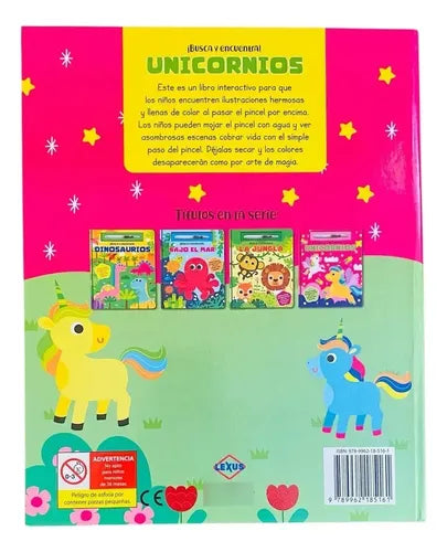 Busca Y Encuentra Unicornios Pintando Con Agua + Pincel
