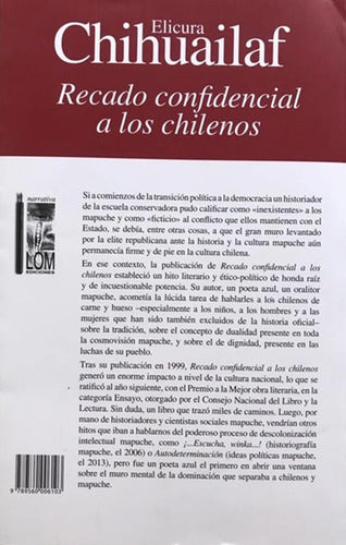Recado Confidencial A Los Chilenos / Elicura Chihuailaf