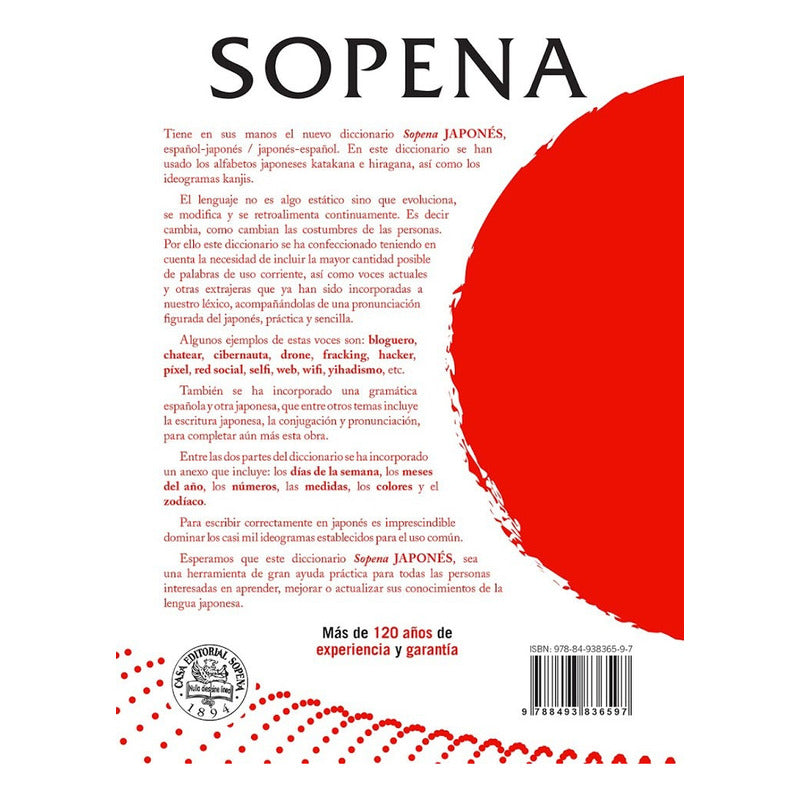 Diccionario Japonés - Español (tapa Dura) / Sopena