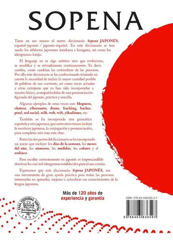 Diccionario Japonés - Español (tapa Dura) / Sopena