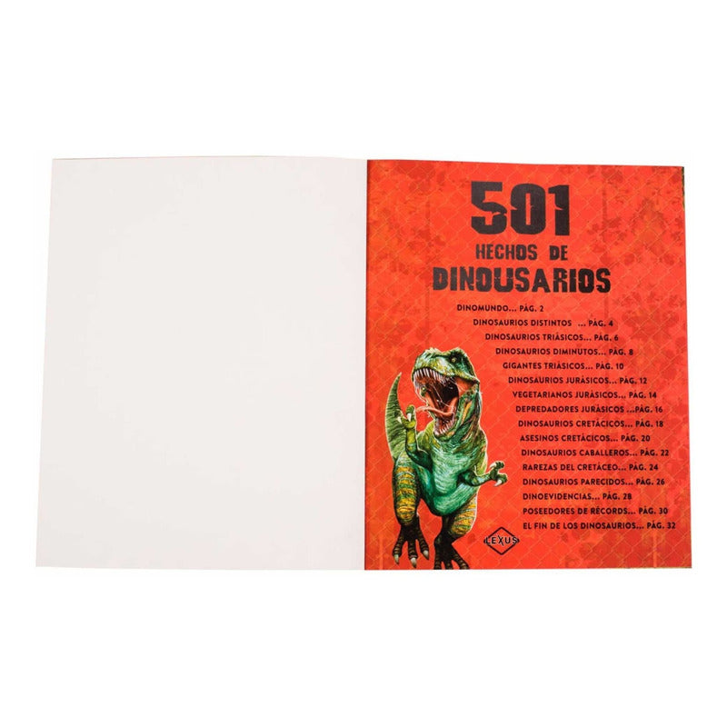 501 Hechos De Dinosaurios Incluye Moldes + Stickers  / Lexus
