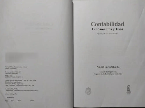 Contabilidad Fundamentos Y Usos / Aníbal Irarrázabal