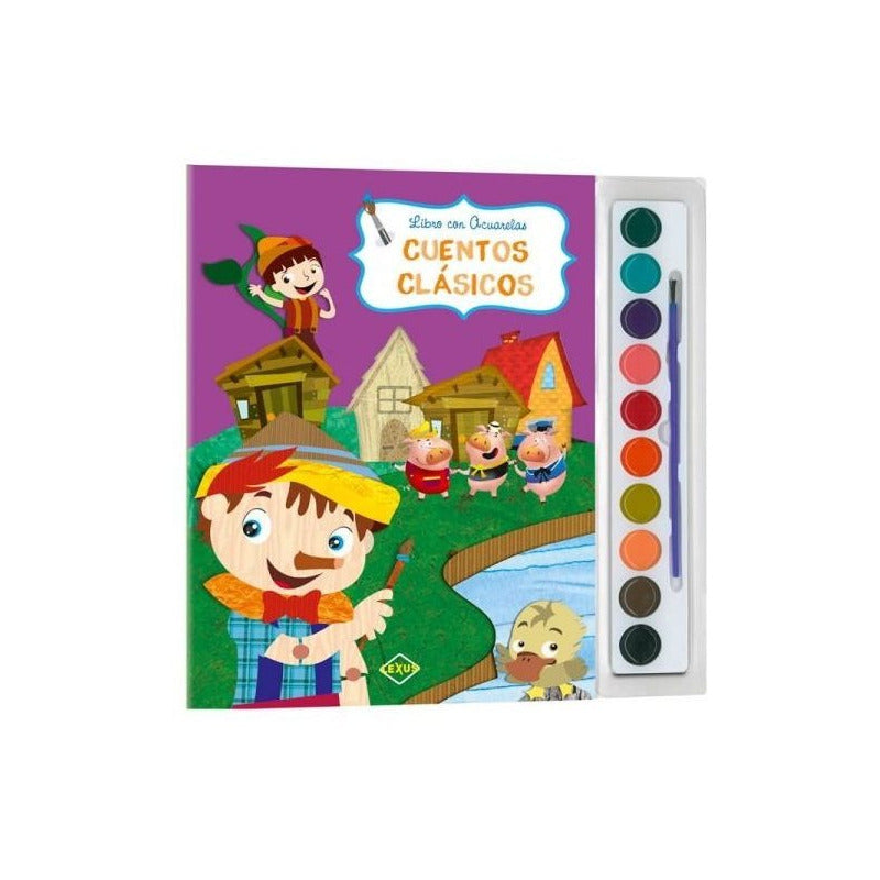 Cuentos Clásicos Libro Con Acuarelas + Pincel / Lexus