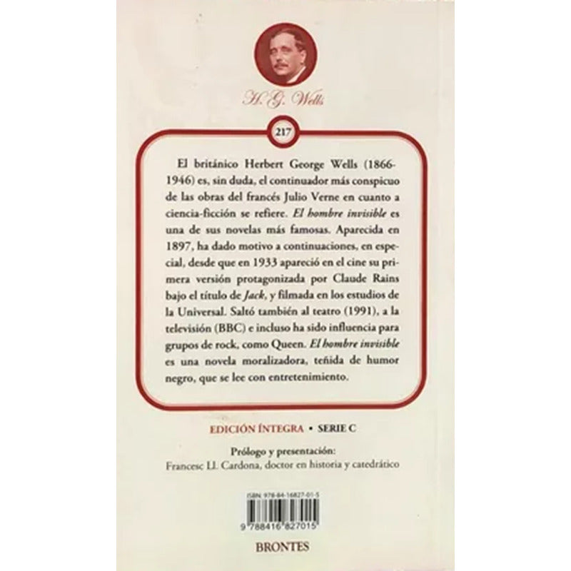 El Hombre Invisible / H.g. Wells