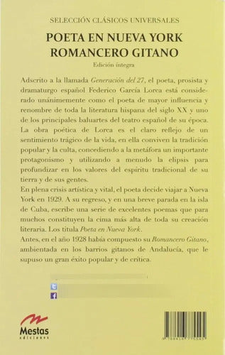 Poeta En Nueva York - Romancero Gitano / Garcia Lorca