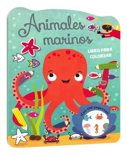 Animales Marinos Libro Para Colorear Con Pegatinas / Lexus