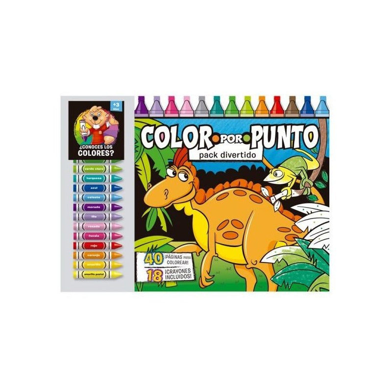 Color Por Punto Pack Divertido Incluye 18 Crayones / Lexus