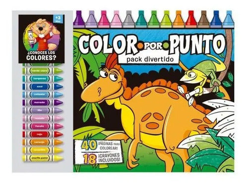 Color Por Punto Pack Divertido Incluye 18 Crayones / Lexus