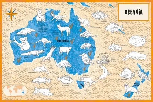 El Atlas De Los Animales Para Colorear (tapa Dura) / Vv Kids