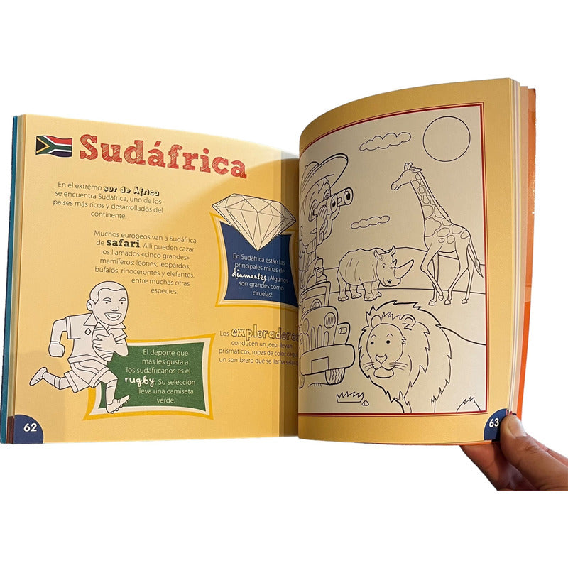 Colorea El Mundo Atlas Infantil Ilustrado Para Colorear