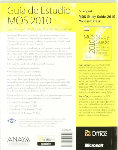 Guía De Estudio Mos 2010 Para Microsoft / Lambert Y Cox