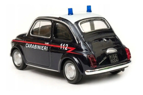 Auto De Colección Policía Fiat 500 Italia Carabinieri 1:36 Negro Carabinieri