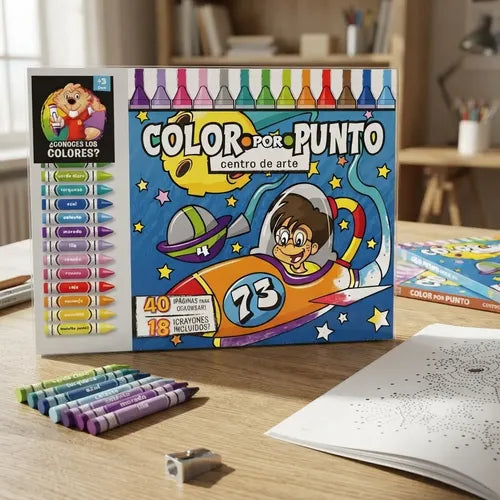 Color Por Punto Centro De Arte Incluye 18 Crayones / Lexus