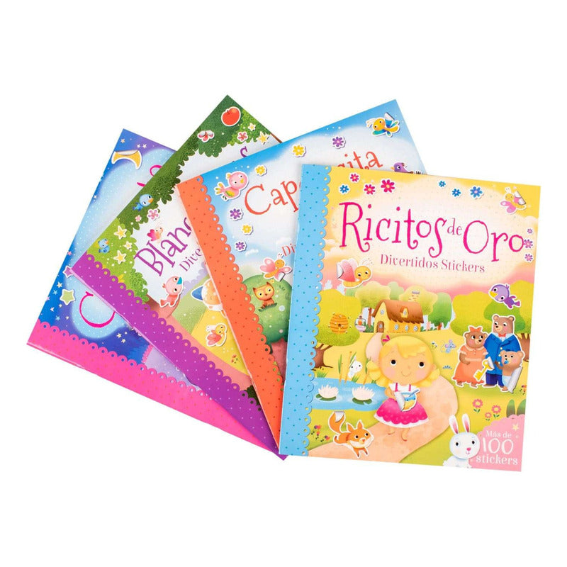 Cuentos De Hadas Stickers Actividades 4 Libritos / Lexus
