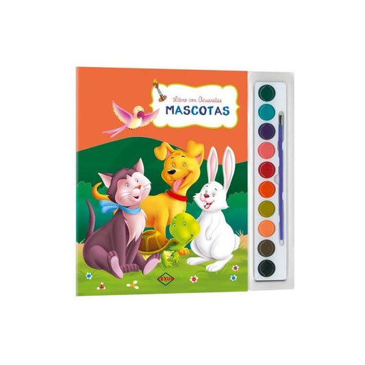 Mascotas Libro Con Acuarelas + Pincel  / Lexus